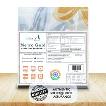 Metro Gold 190 TC Cotton White & Yellow Double Bedsheet with Pillow Covers