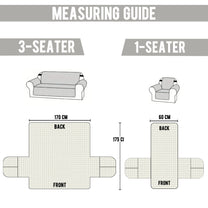 Sofa Throw Cover Combo – 2 Pcs 1 Seater and 1 Pc 3 Seater Off White Solid Pattern with Pocket by Story@Home