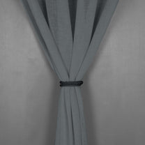 2 Pcs Blackout Serene Duo Grey Solid Window/Door/Semi Long Door/Long Door Curtains