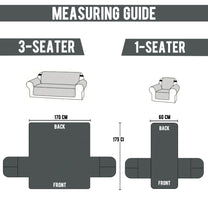 Sofa Throw Cover Combo – 2 Pcs 1 Seater and 1 Pc 3 Seater Grey Solid Pattern with Pocket by Story@Home