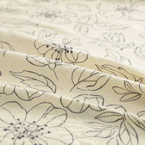 Story@home 300 TC Cloud Cotton Microfiber Pale White & Grey King Size Floral Bedsheet with 2 Pillow Covers