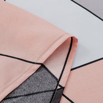 Story@home 240 TC Peach Geometric Double Size Bedsheet With 2 Pillow Covers