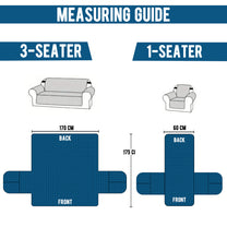 Sofa Throw Cover Combo – 2 Pcs 1 Seater and 1 Pc 3 Seater Navy Blue Solid Pattern with Pocket by Story@Home