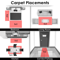 Ethnic Grunge Pattern White & Yellow Rustico Rug/Carpet