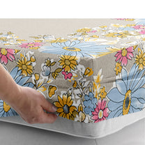 Arena 186 TC Beige Queen Size Fitted Bedsheet With 2 Pillow Cover