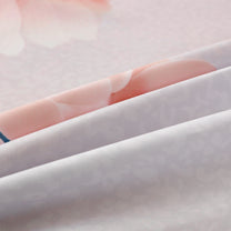 Story@home 300 TC Talespun Microfiber Baby Pink & White King Size Geometric Bedsheet with 2 Pillow Covers