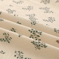 Story@home 300 TC Air Cotton Microfiber White & Dark Green King Size Leaves Bedsheet with 2 Pillow Covers