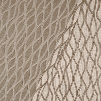 2 Pcs 400 GSM Brown Azurio Jacquard Window / Door / Semi Long Door/ Long Door Curtains