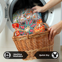 Sofa Cover Combo – 2 Pcs 1 Seater and 1 Pc 3 Seater Elastic Stretchable in Orange Motif Pattern by Story@Home