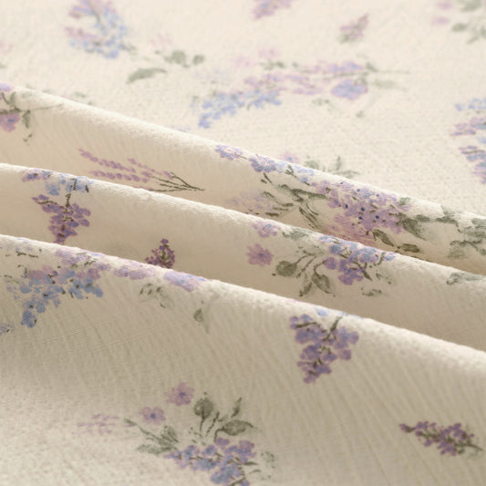 Story@home 240 TC Air Cotton Microfiber White & Purple King Size Floral Bedsheet with 2 Pillow Covers