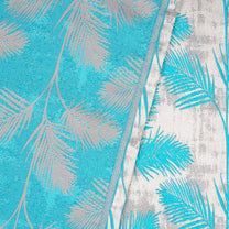 2 Pcs 400 GSM Blue Azurio Jacquard Window / Door / Semi Long Door/ Long Door Curtains