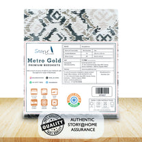 Metro Gold 190 TC Cotton Dark Teal & Grey Double Bedsheet with Pillow Covers