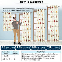 2 Pcs 300GSM Red Bohemian Cotton Canvas Curtain Window/Door/Semi Long Door/Long Door Curtains