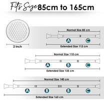 Story@Home Matte Black Extendable Shower Curtain Tension Rod Non-Drilling Anti-Skid Spring Pull Rod