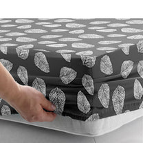 Arena 186 TC Grey Queen Size Fitted Bedsheet With 2 Pillow Cover