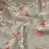 2 Pcs Beige & Pink Sheer Window / Door / Semi Long Door/ Long Door Curtains