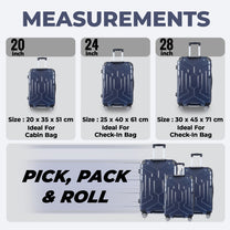 Story@home Dark Purple Small, Medium & Large Cabin Trolley Bag