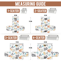 Sofa Throw Cover With Leaf Pattern In White & Grey For 1 | 2 | 3 | 4 Seater From Story@Home