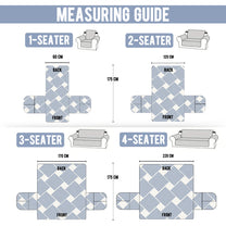 Sofa Throw Cover With Geometric & Stripes Pattern In Greyish Blue For 1 | 2 | 3 | 4 Seater From Story@Home