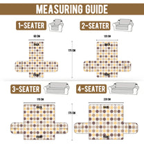 Story@Home Beige & White  1 | 2 | 3 | 4 Seater Geometric & Stripes Pattern Sofa Throw Cover