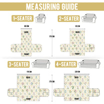 Sofa Throw Cover With Floral & Motif Pattern In Beige & Green For 1 | 2 | 3 | 4 Seater From Story@Home
