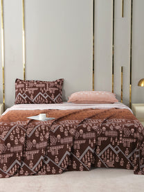 Bliss Aztec Brown bedsheet, front view