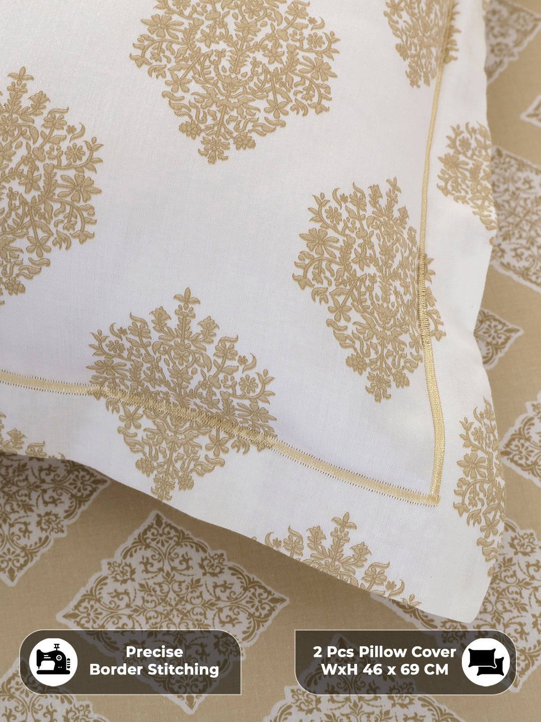 Precise border stitching on pillow covers