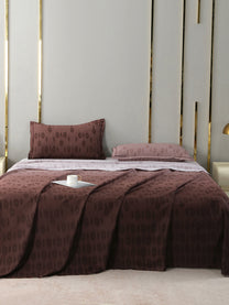 Bliss Burgundy bedsheet, front view