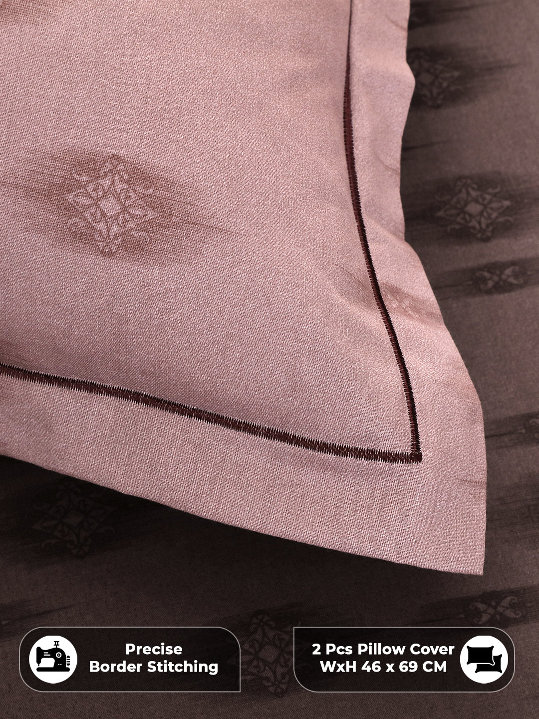 Precise border stitching on pillow covers