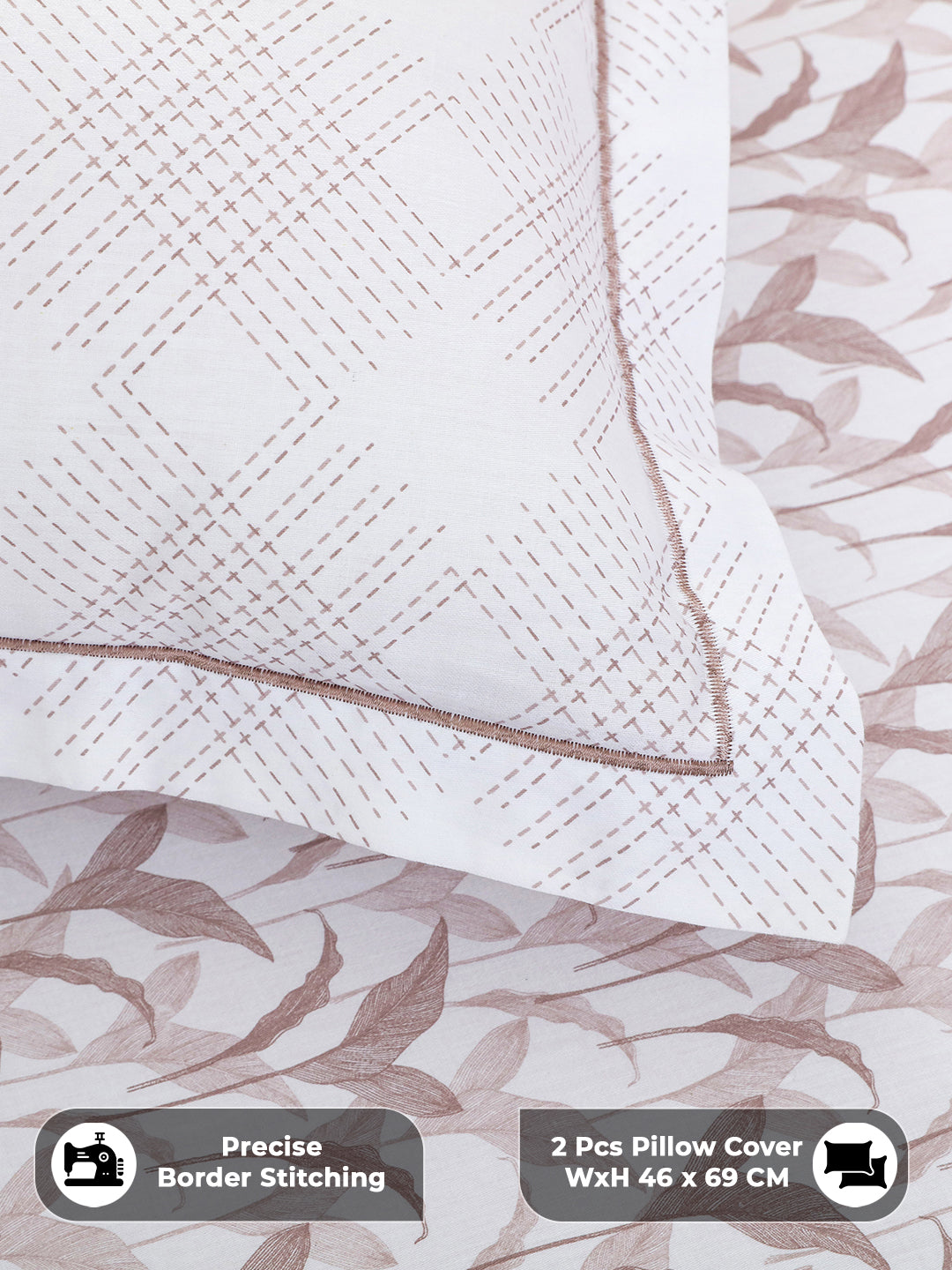 Precise border stitching on pillow covers