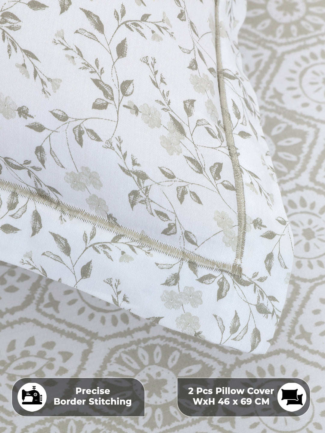 Precise border stitching on pillow covers