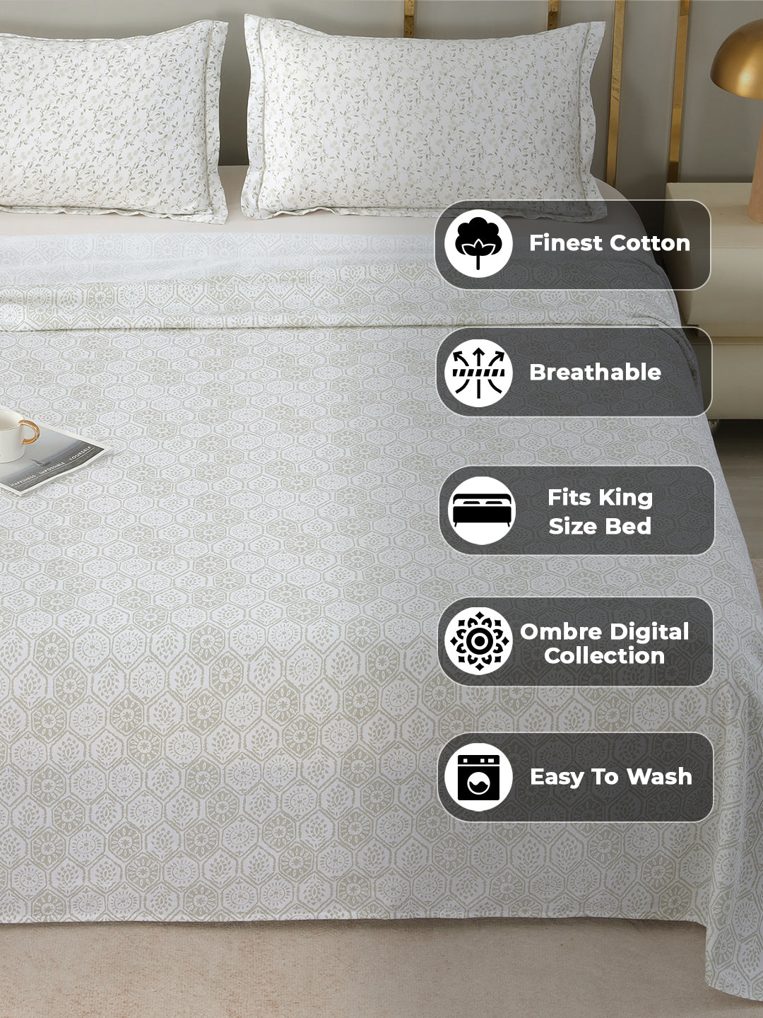 Finest cotton, breathable, fits king size bed