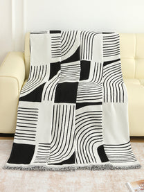 Full view of the Black & White Geometric throw pattern