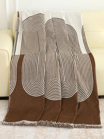 Full view of the Brown Arch Geometric throw pattern