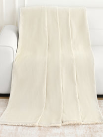 Full view of the Cream Solid throw pattern