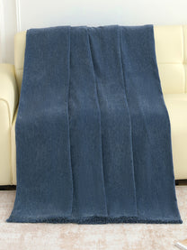 Full view of the Denim Blue Solid throw pattern