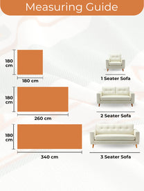 Measuring guide: 1, 2 and 3 seater sizes