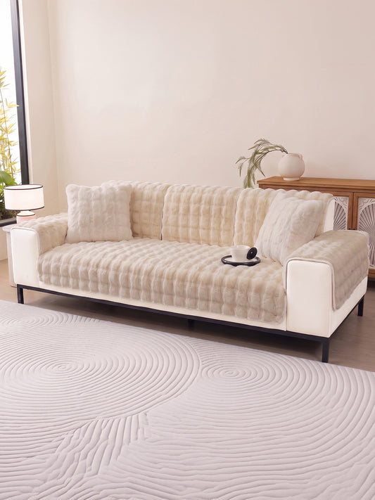 Beige sofa mat set on a 3 seater sofa