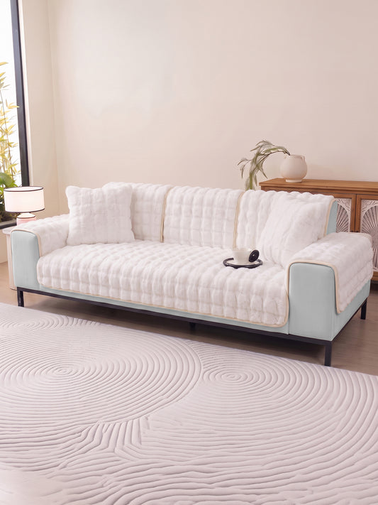 White sofa mat set on a 3 seater sofa