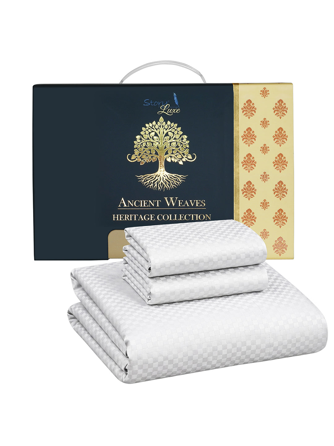 Heritage gift box with folded bedsheet set