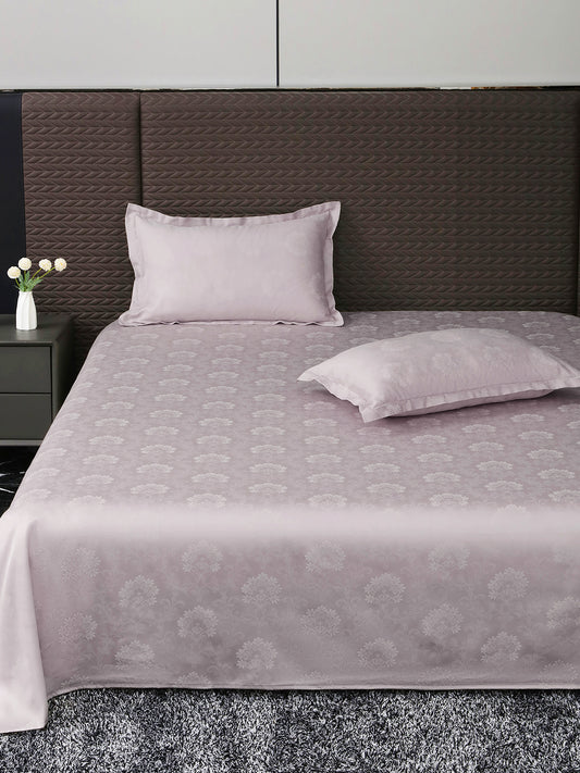 Heritage 500 TC Cotton Jacquard King Bedsheet – Lavender on a king bed