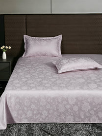 Heritage 500 TC Cotton Jacquard King Bedsheet – Mauve on a king bed