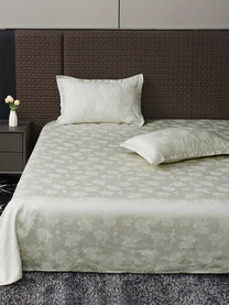 Heritage 500 TC Cotton Jacquard King Bedsheet – Sage Green on a king bed