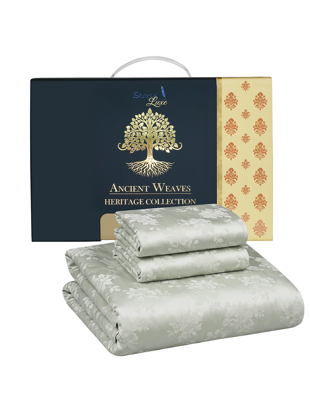 Heritage gift box with folded bedsheet set