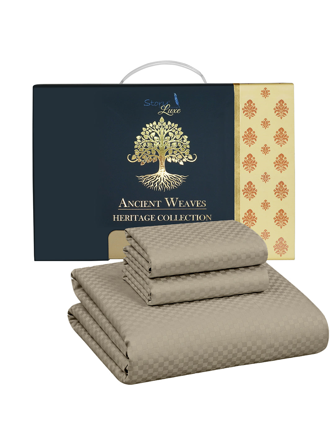 Heritage gift box with folded fitted sheet set