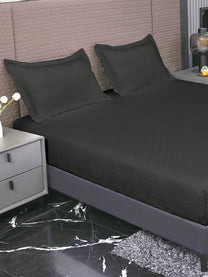 Heritage Charcoal Grey fitted sheet, side view