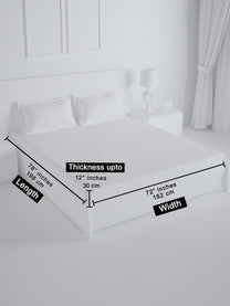 Size guide: fits 72 x 78 in mattress up to 12 in deep