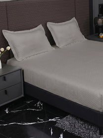 Heritage Silver Grey fitted sheet, side view