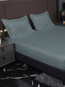 Heritage Slate Blue fitted sheet, side view