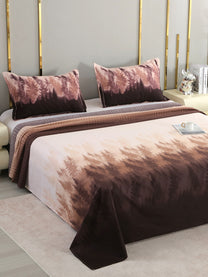 Nexus 300 TC Cotton Sateen King Bedsheet – Brown & Beige Ombre on a king bed